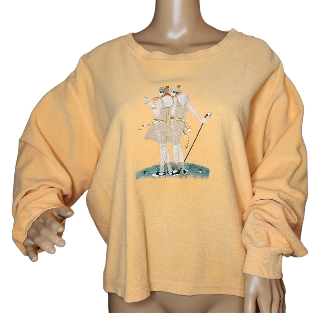 SDI women's golf embroidered terry sweatshirt.  Size L